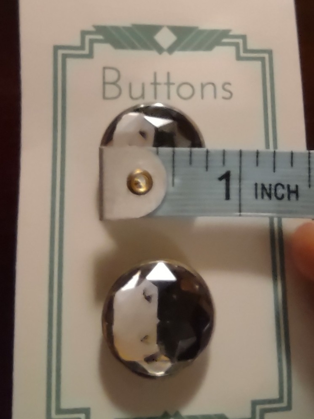 buttons Silver Faceted Decorative Buttons (2-Pack) - Picture 2 of 4